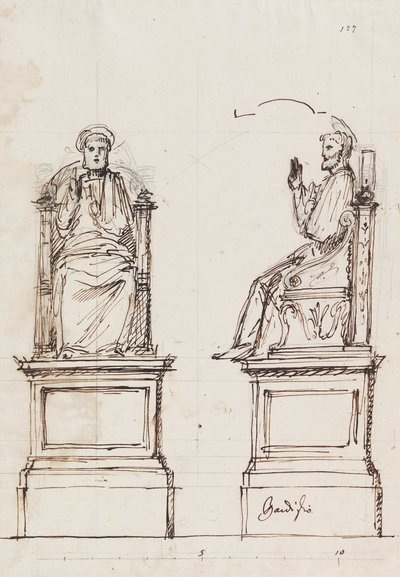 Design for a Marble Throne for the Statue of St. Peter, St. Peters, Rome by Luigi Vanvitelli